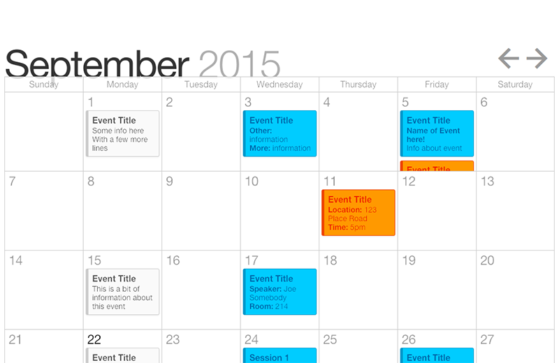 CSS Calendar Examples From CodePen - Freebie Supply