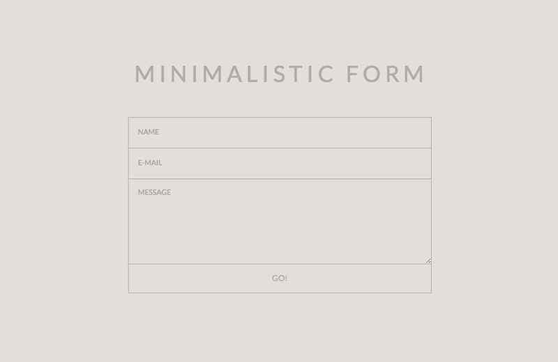 Minimalistic Form