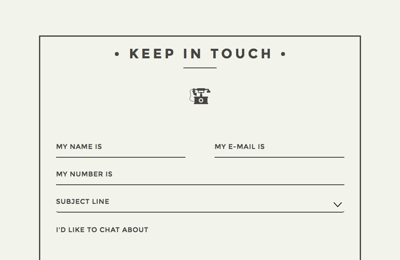 Vintage Inspired Contact Form