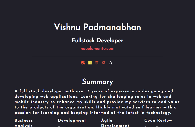 HTML Resume