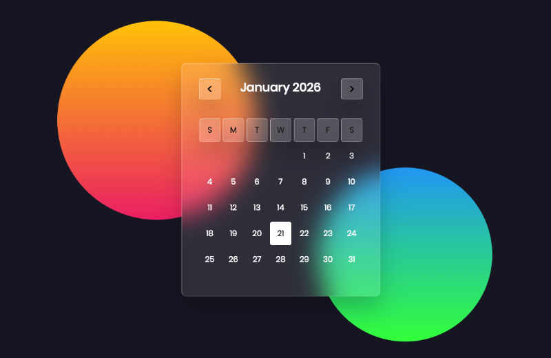 Glassmorphism Calendar