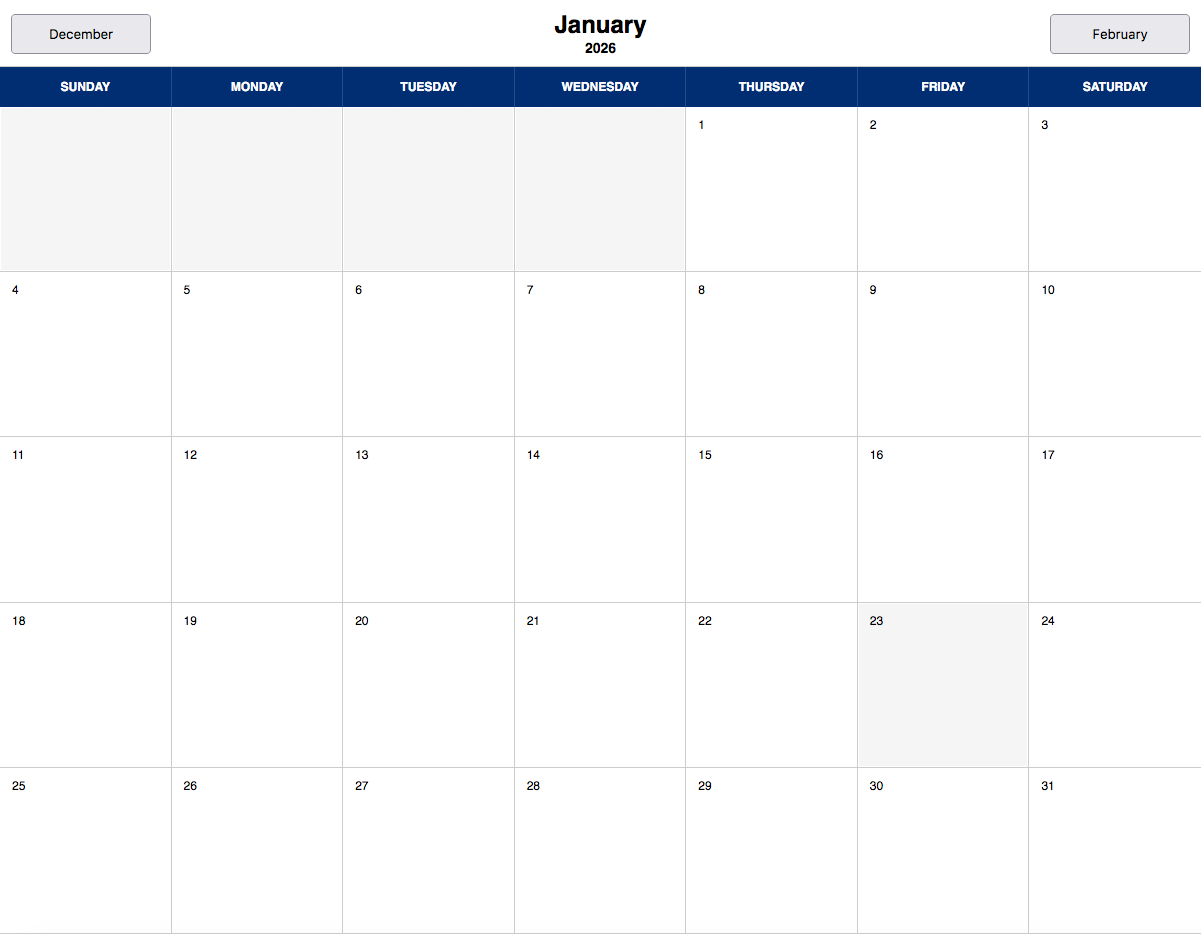 jQuery Event Calendar
