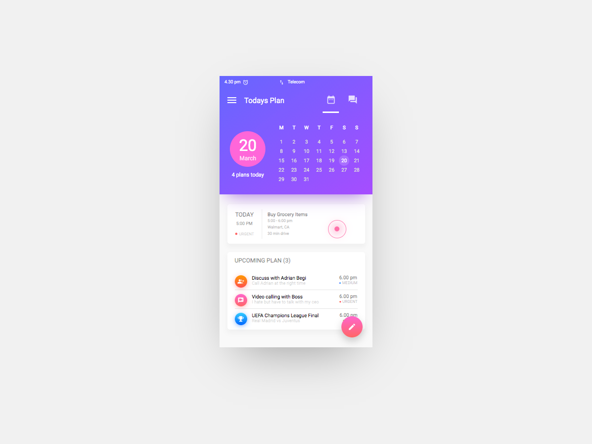 CSS Calendar Planning App
