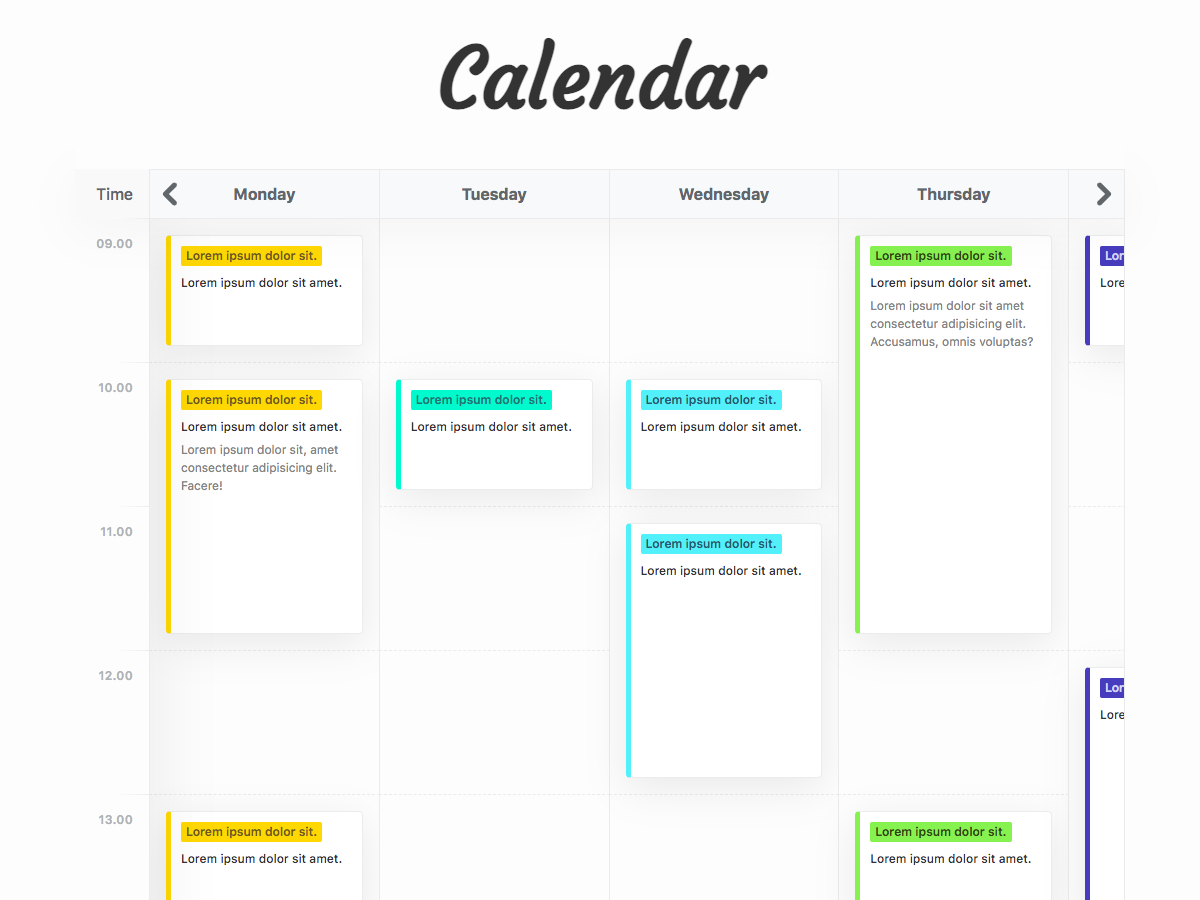 Sticky Header Calendar (With Overflow)