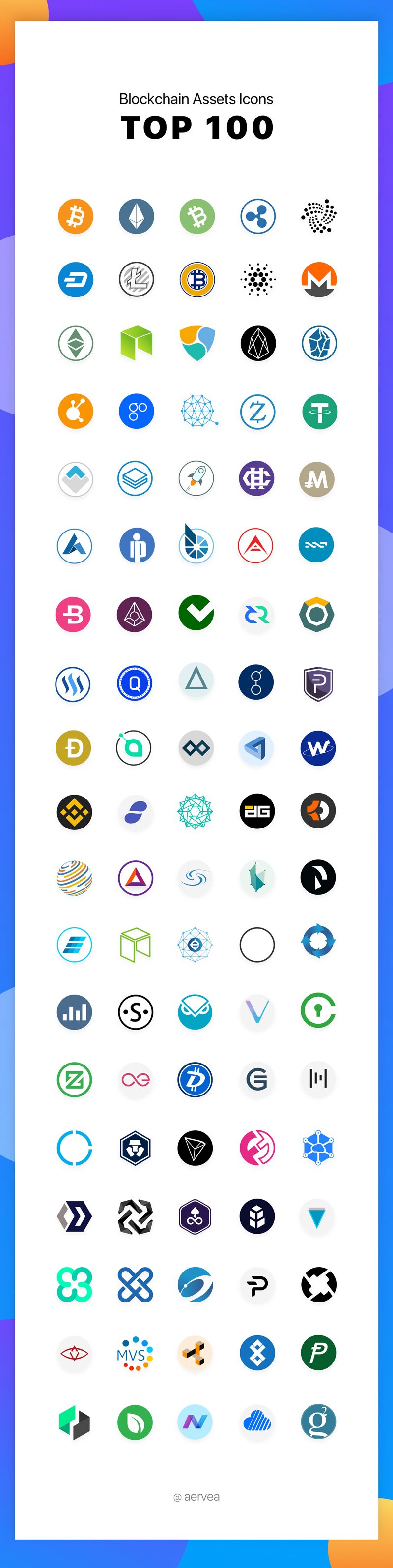 100 Blockchain (Cryptocurrency) Icons for Sketch - Freebie Supply