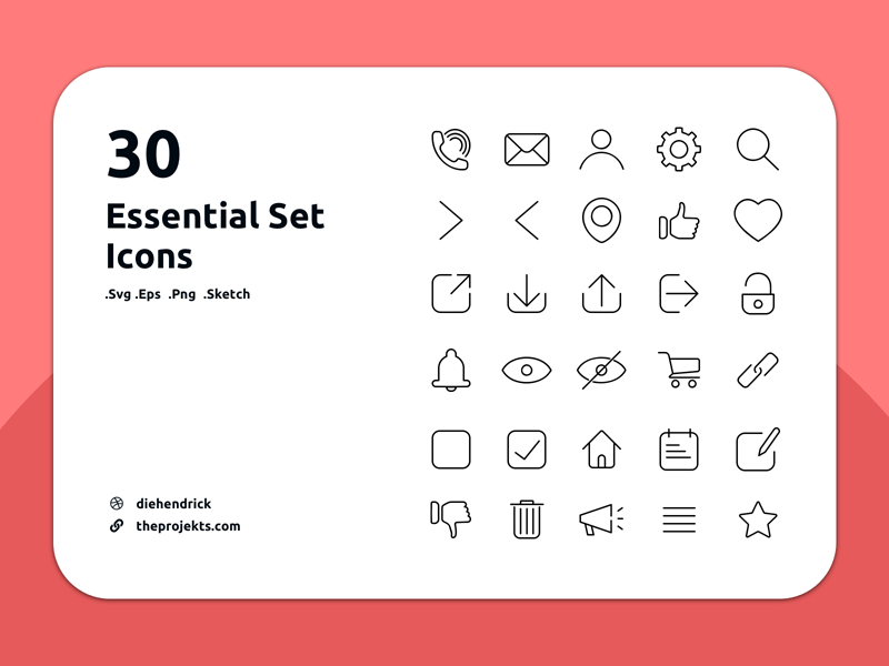 30 Essential Icons Set by Dei