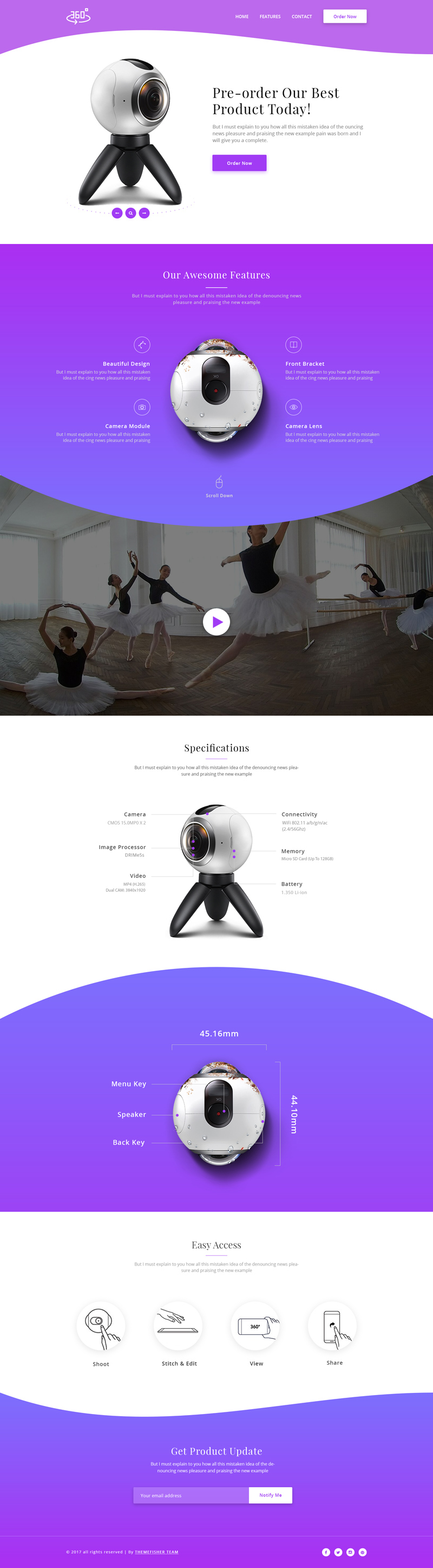 360 Degree Product Landing Page by Themefisher
