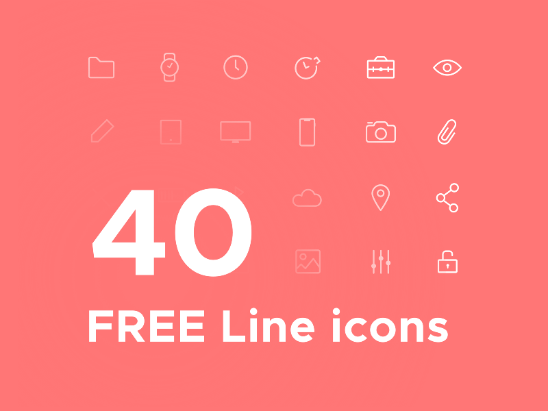 40 Line Icons - Sketch Resource