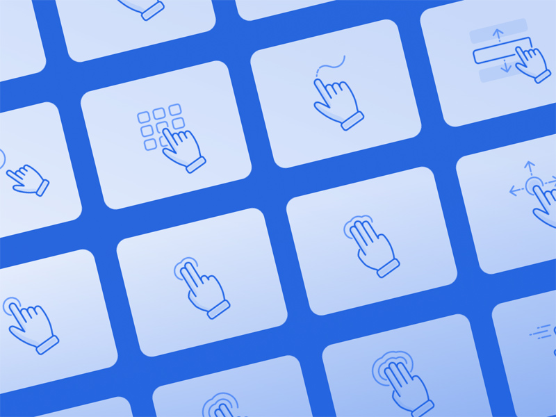 8 Hand Gesture Icons for Touch Interfaces