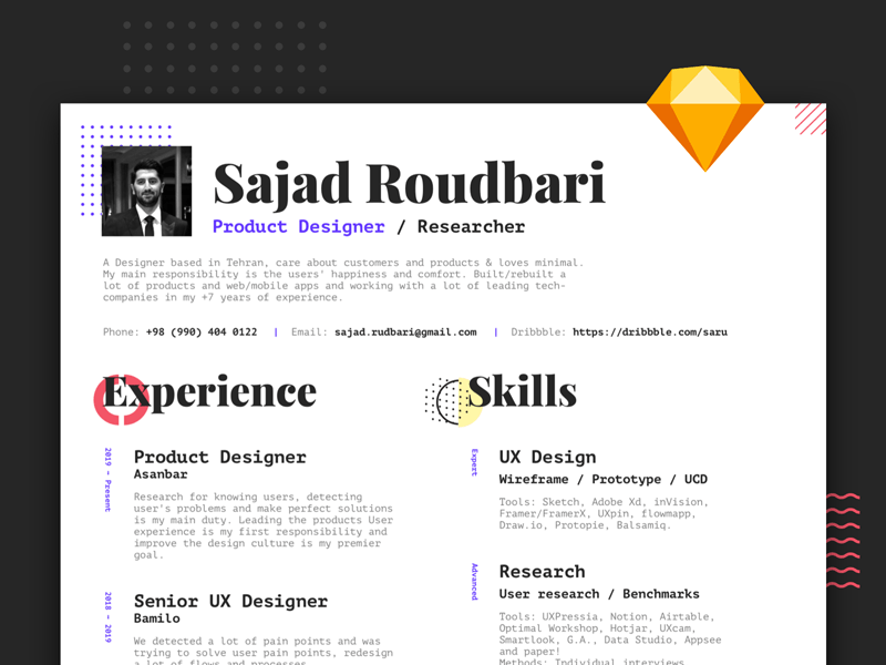 A4 Resume Template - Free Sketch