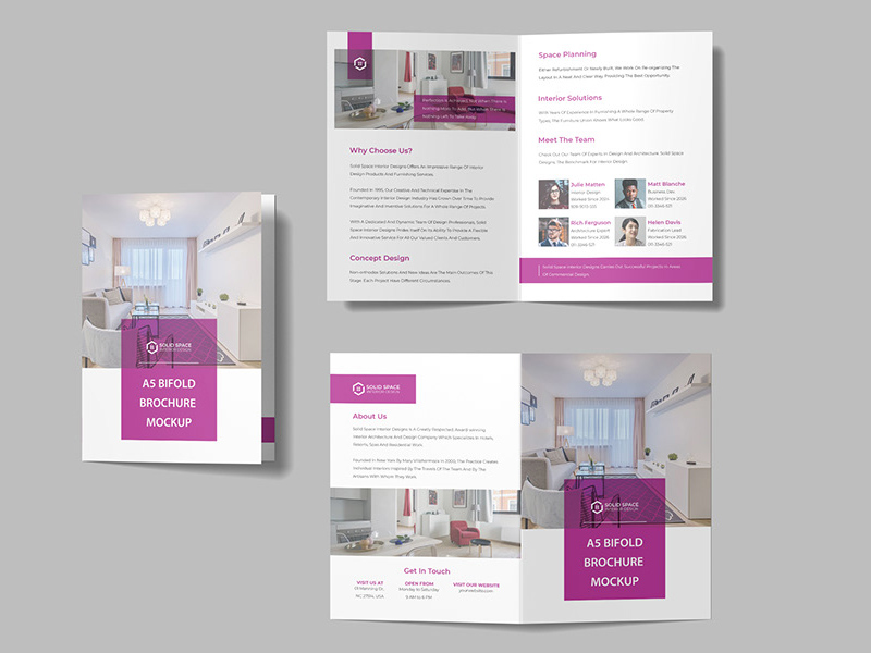 A5 Bifold Brochure Mockup: Free PSD