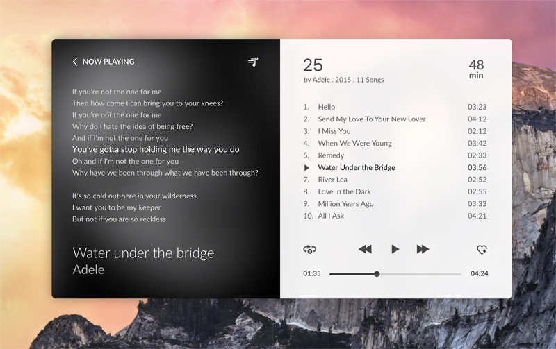 Adele Music Player - Free Sketch