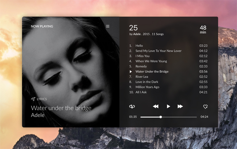 Adele Music Player - Free Sketch