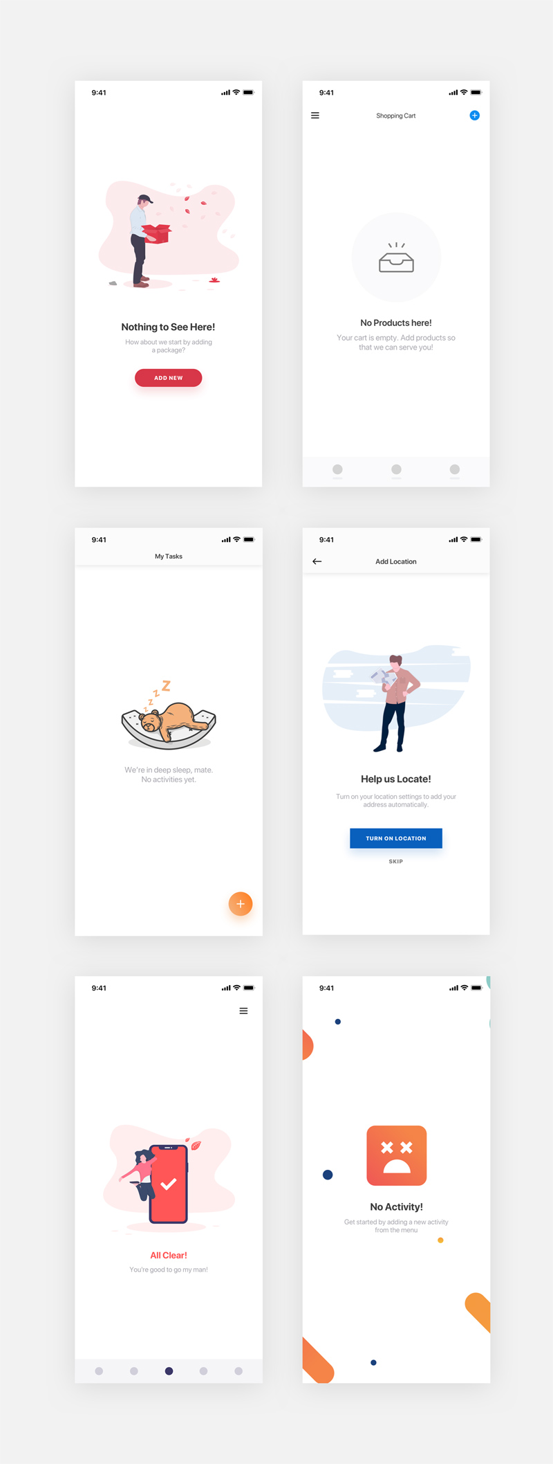 App Empty States Pack made in Sketch