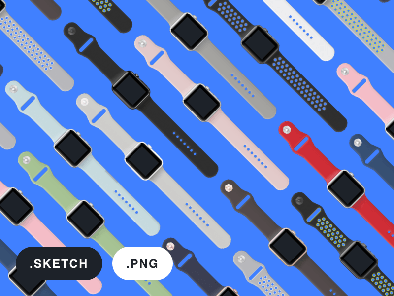 Apple Watch 2 Mockups by Facebook Design made in Sketch