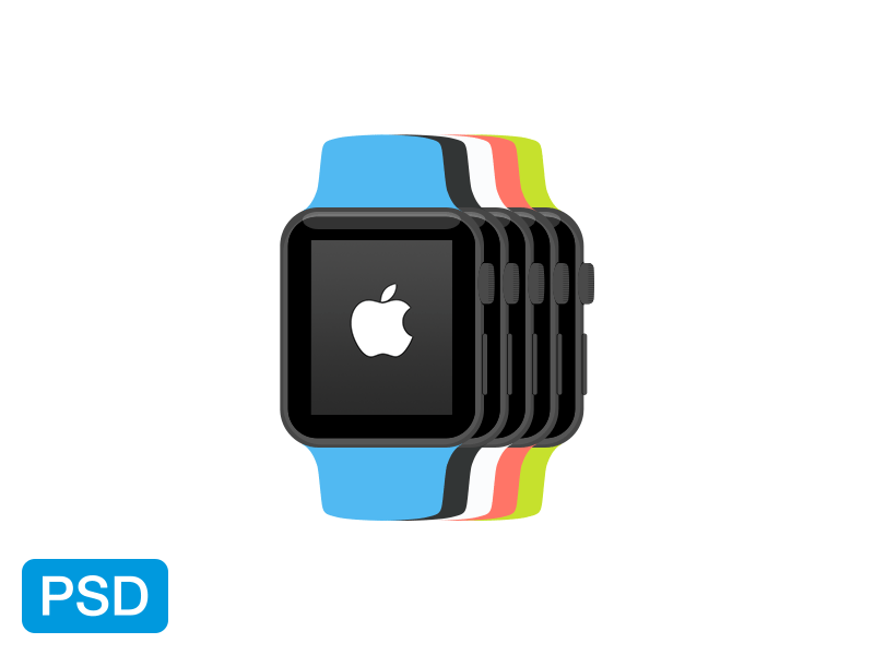 Apple Watch Flat Mockup - Free PSD