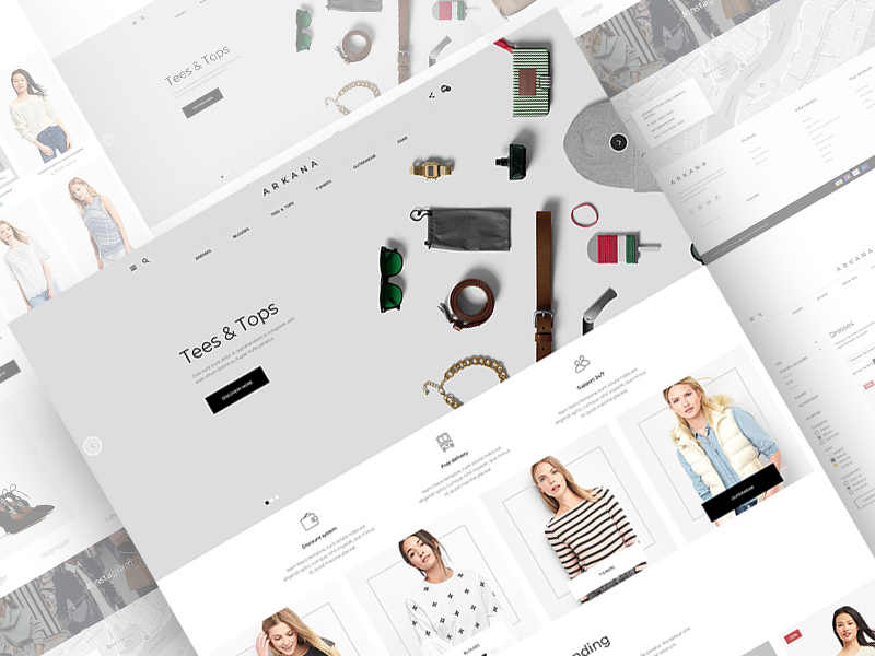 Download Arkana Ecommerce Website Template Free Psd Freebie Supply PSD Mockup Templates