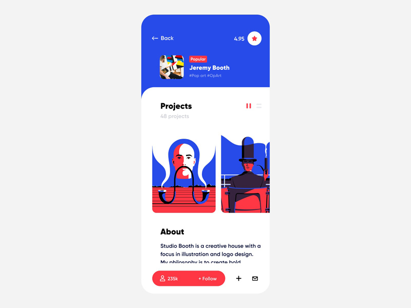 Art Inspiration App UI