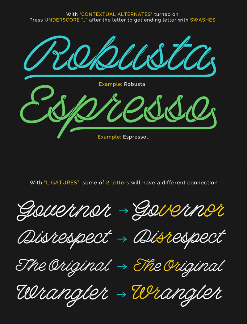 Barista Script Font - Coffee Typeface Preview 1