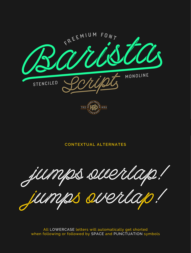 Barista Script Font - Coffee Typeface Preview 0