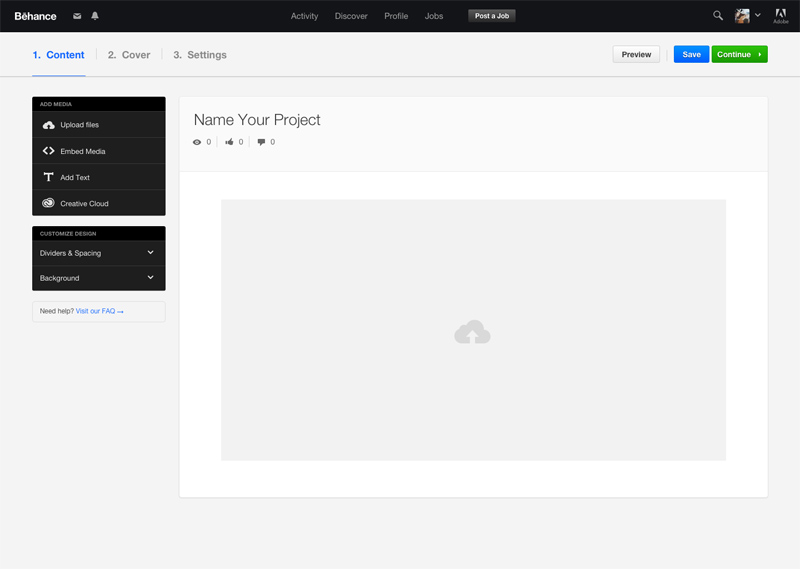 Behance GUI - Sketch Freebie
