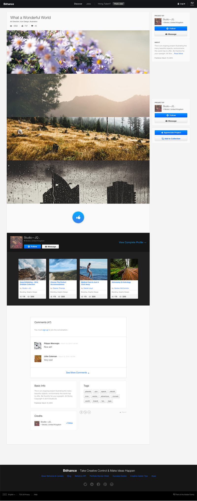 Behance GUI - Sketch Freebie