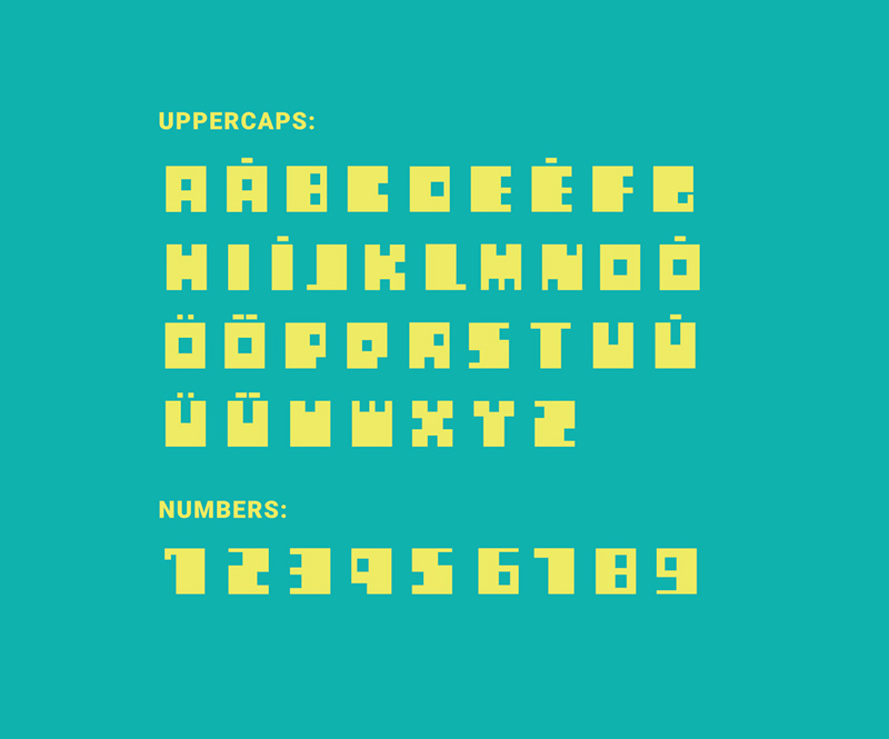 Benga Font - Tetris Typeface Preview 2