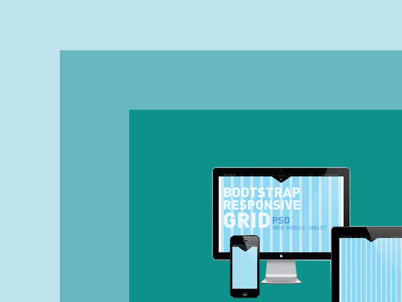 Bootstrap Responsive Grid PSD - Mobile, Tablet, Web