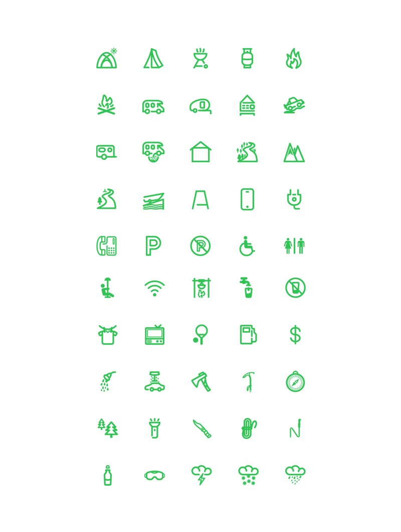 Camping Icons - Free PSD