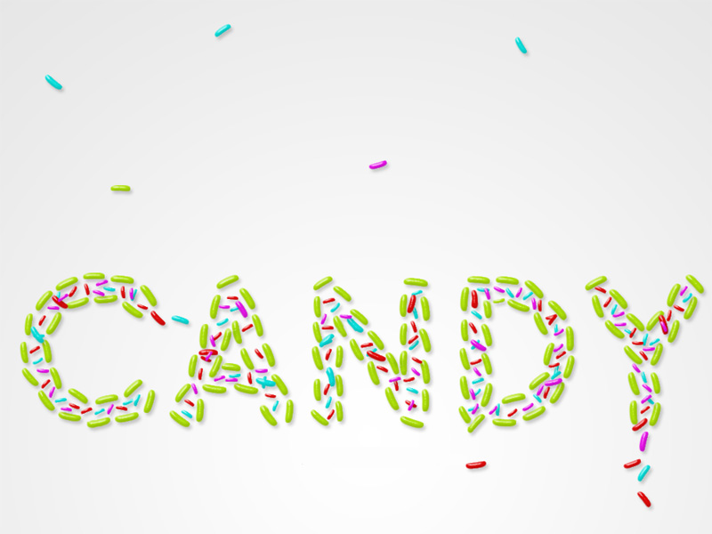 Candy Jelly Bean Text Effect PSD