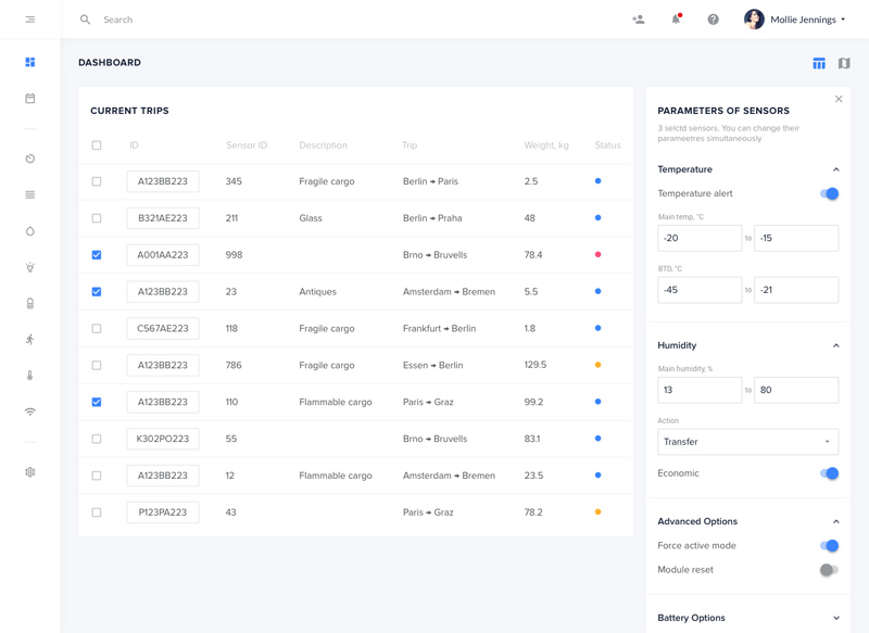 Cargo Tracking System Dashboard - Sketch Resource