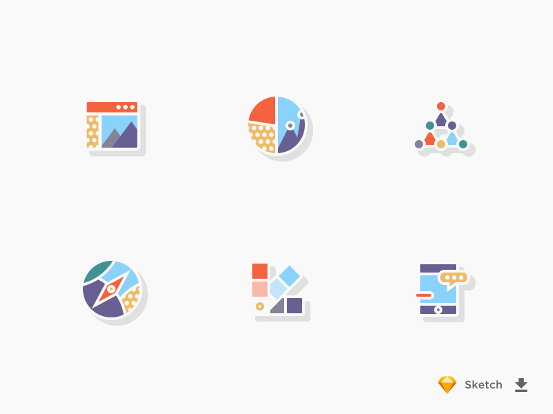 Colorful Icon Set by Pat Johnson