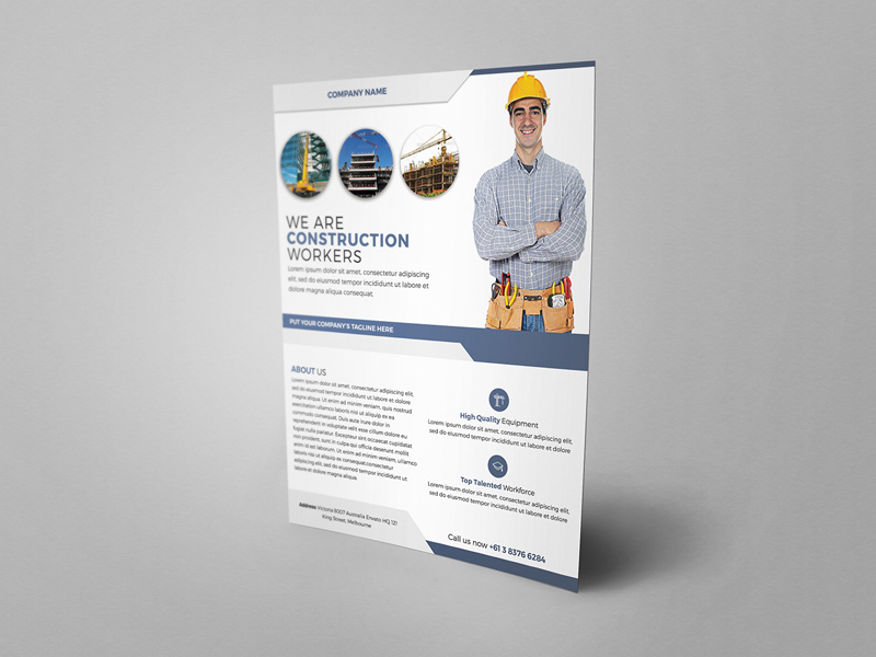 construction service flyer template free psd freebie supply service flyer template free
