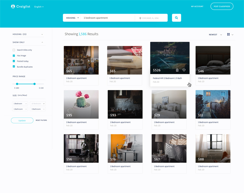 Craigslist Redesign Concept- Free Sketch