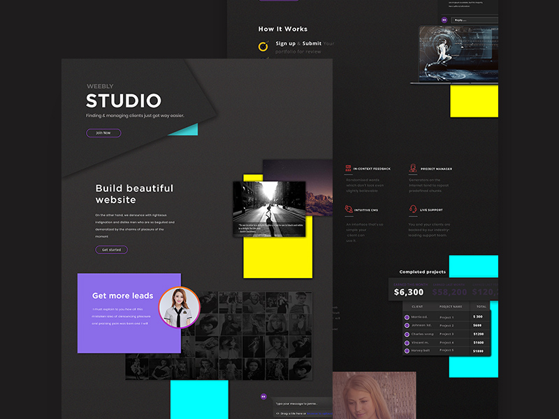 Creative Studio Website Template: Free PSD