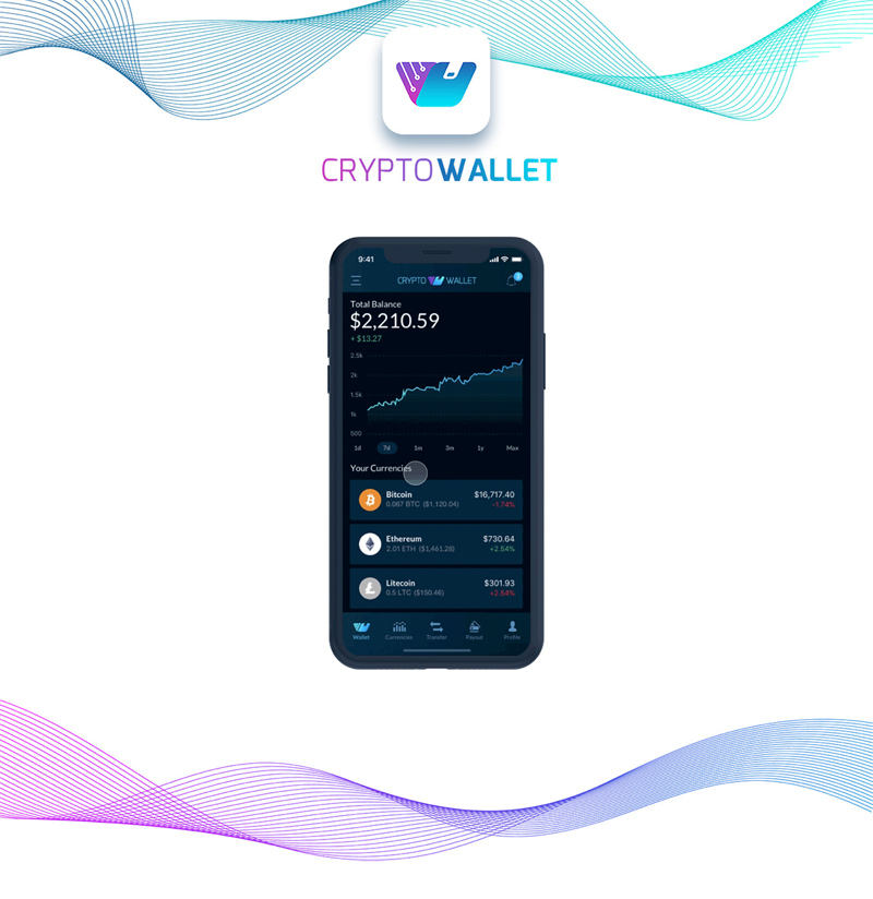 Crypto Wallet - iPhone X Sketch Mockup Preview 1