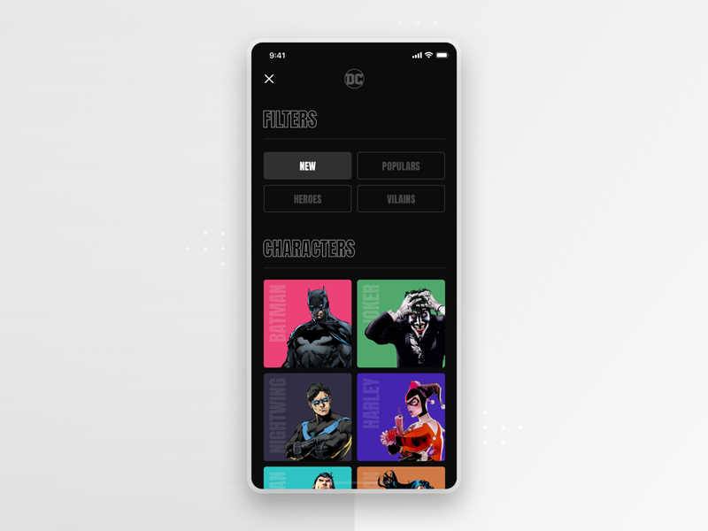 DC Comics App Design