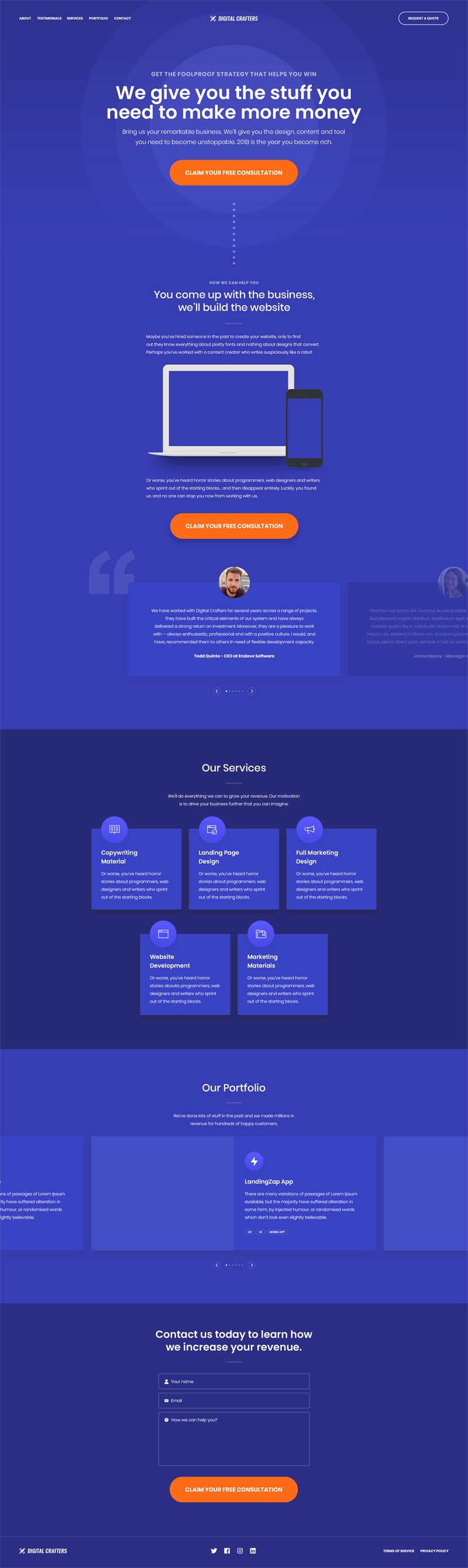 Digital Agency Blue Website Template