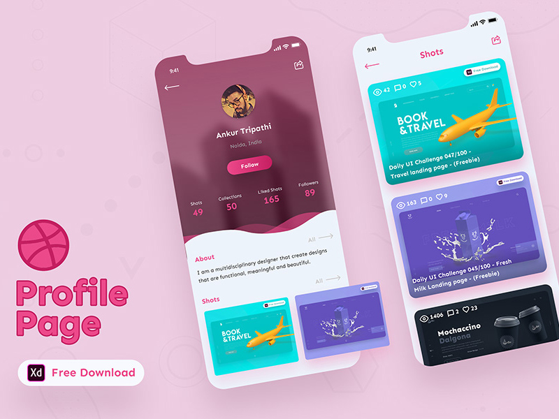Dribbble Profile Page Concept
