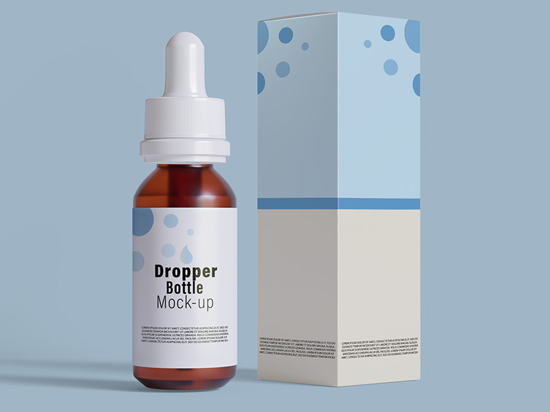 Glass Dropper Bottle Mockup