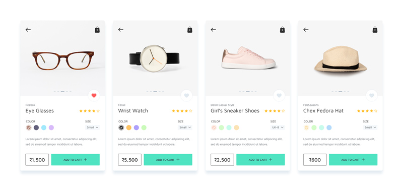 eCommerce App Product Screens - Sketch Resource