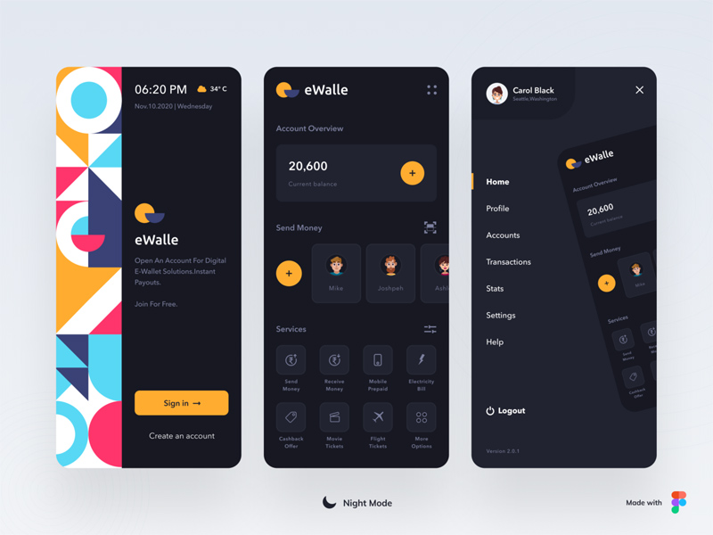 Portable Wallet App UI