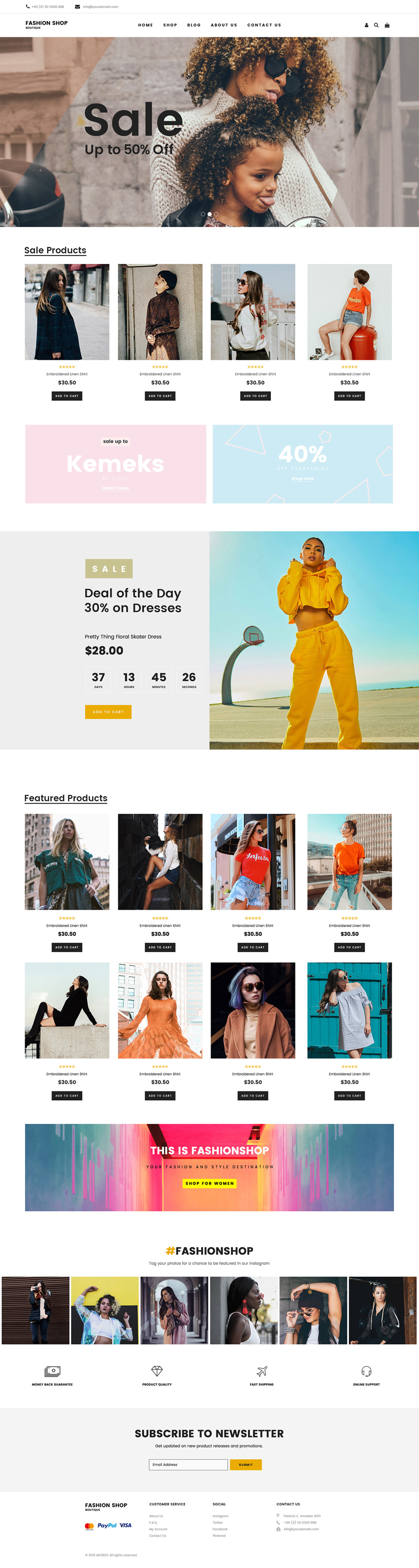 Fashion Shop Website Template PSD