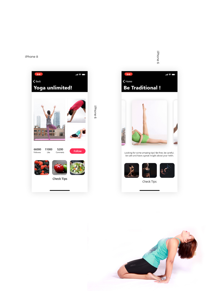 Adobe XD Fitness App For iPhone X