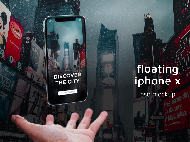 Floating iPhone X Mockup