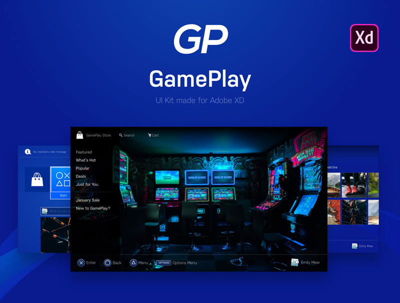 Adobe XD UI Kit – Gaming Console 2