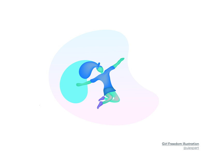 Girl Freedom Vector Illustration