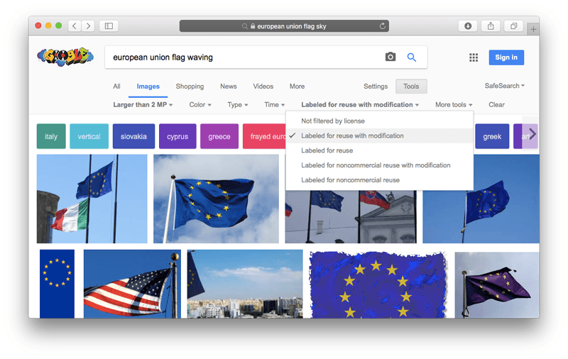 Google Image Search EU Flag