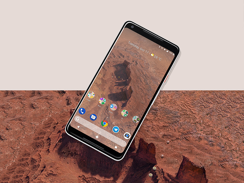 Google Pixel 2 XL Screen Mockup: Free PSD