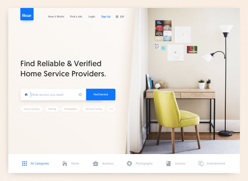 Home Services Landing Page - Sketch Freebie